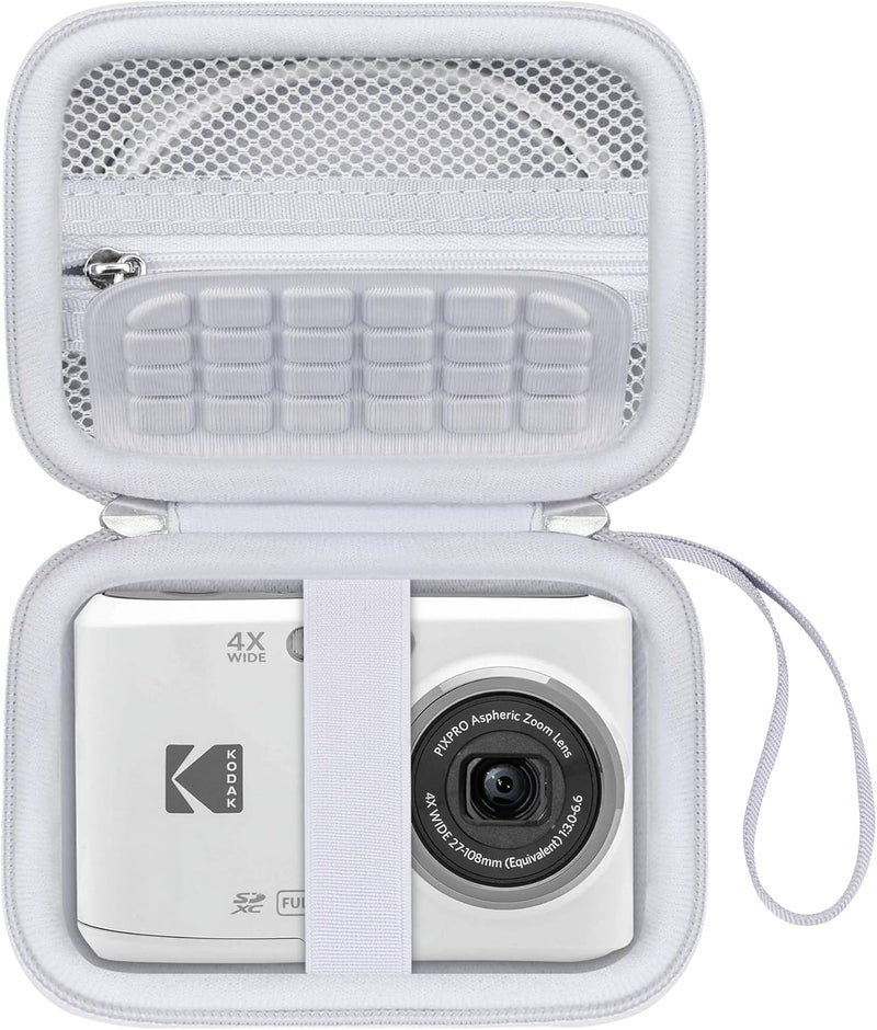 Canboc Carrying Case for Kodak PIXPRO FZ55/ FZ45 16MP Digital Camera, FZ45 Video Vlogging Camera Bag, Mesh Pocket fit Cable, SD Card, White (Case Only) - Image 1